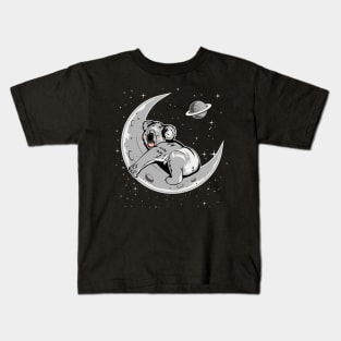 Space Koala sleep on moon Kids T-Shirt